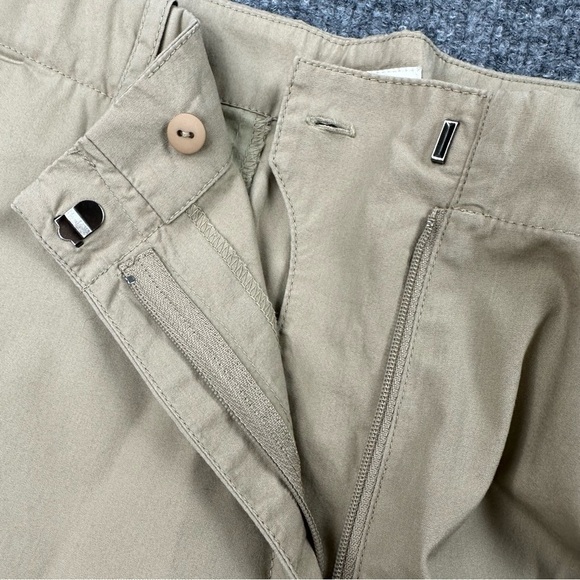 J Jill Pants Womens 14W Khaki Tan 100% Cotton Flat Front Adjustable Side Buttons - Picture 11 of 12